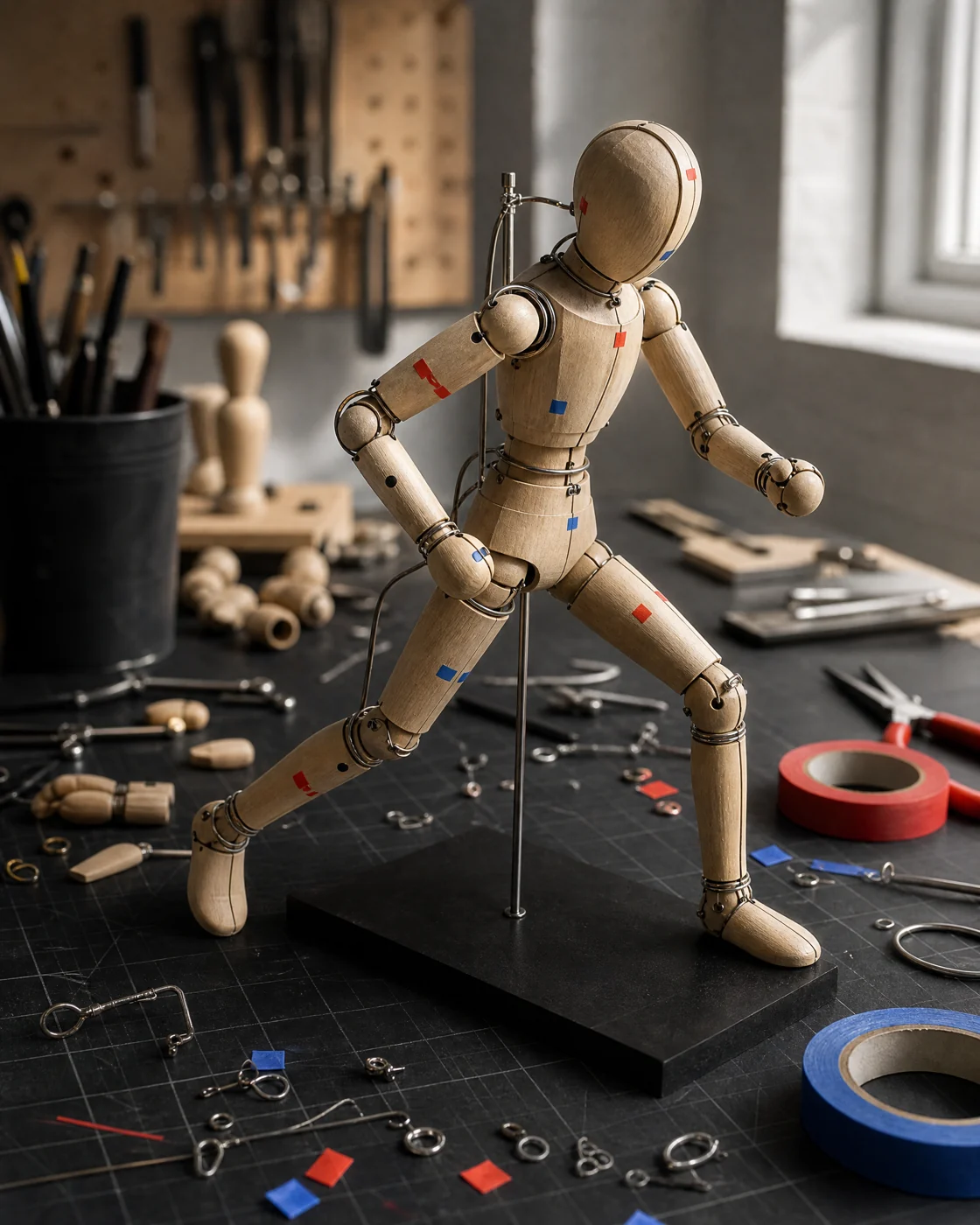 Articulated mannequin with joint rings